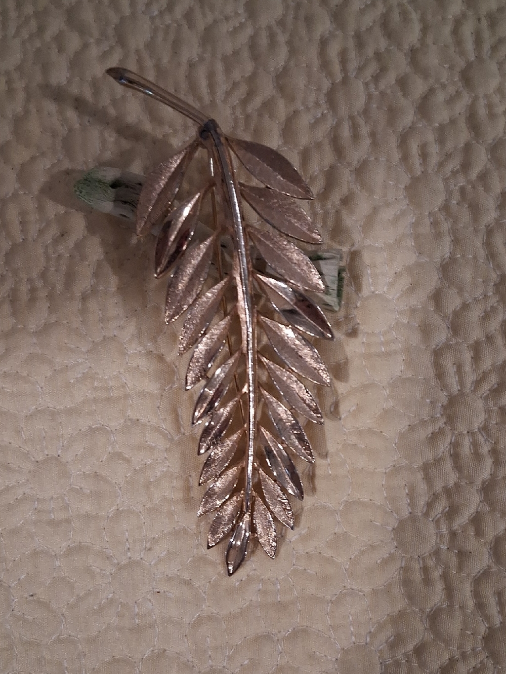 Goldtone  Leaf Brooch